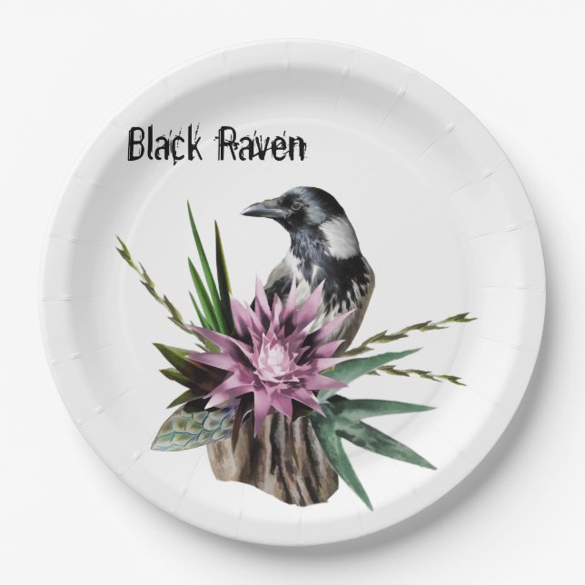Black Raven Paper Plates (Front)