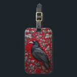 Black Raven Red Floral William Morris Inspired Luggage Tag<br><div class="desc">Travel with gothic elegance using this Black Raven Red Floral William Morris Inspired Luggage Tag. Featuring a striking black raven surrounded by intricate red floral motifs in the classic William Morris style, this luggage tag blends timeless artistry with bold, nature-inspired design. Perfect for travelers, bird lovers, and fans of vintage-inspired...</div>