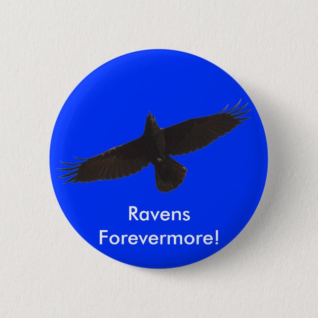 Black Raven Series Pinback Button (Front)