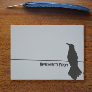 Black Raven Silhouette Gothic Gray Post-it Notes