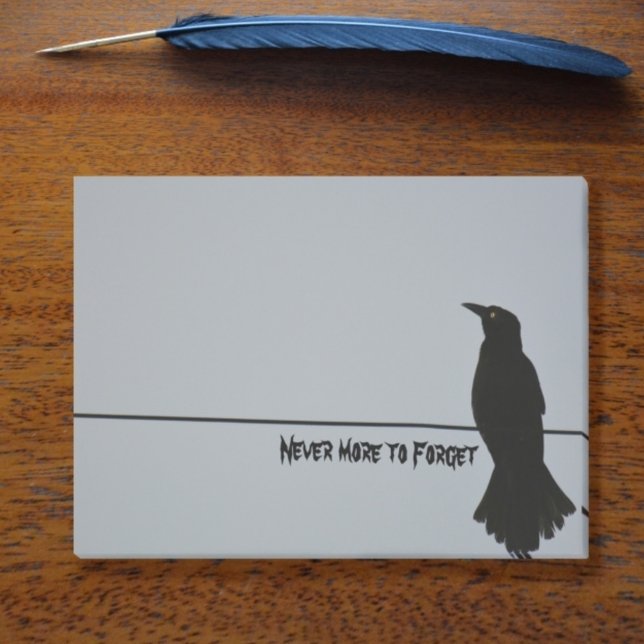 Black Raven Silhouette Gothic Gray Post-it Notes (Creator Uploaded)