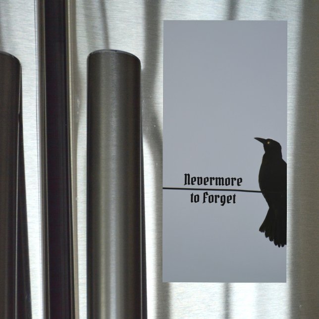 Black Raven Silhouette Nevermore to Forget Magnetic Notepad (Creator Uploaded)