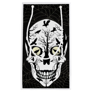 Black Raven Skeleton Skull Gift Bag