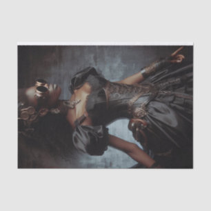 Black Raven Steampunk Vintage Victorian Lady Tissue Paper