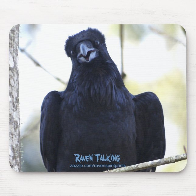 BLACK RAVEN TALKING MOUSE PAD (Front)
