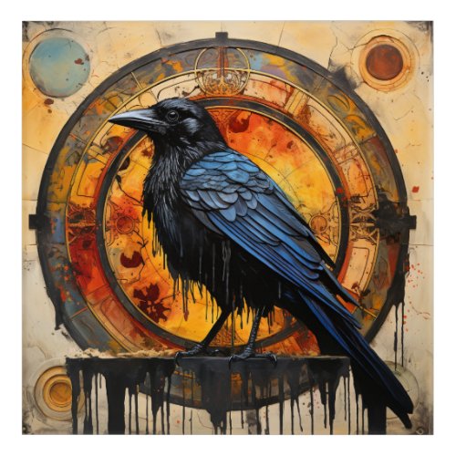 Black Raven Vibrant Graffiti Art