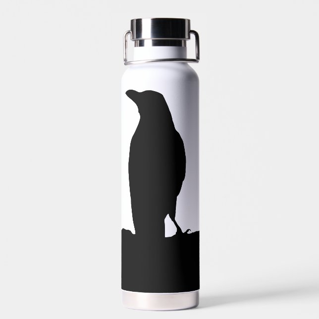 Black raven Water Bottle (Back)