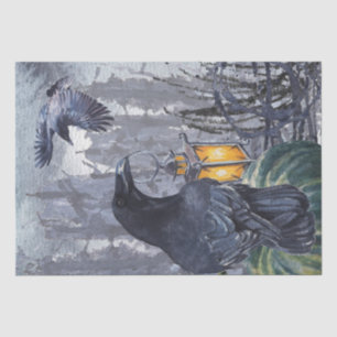 Black Raven Watercolor Tissue Paper