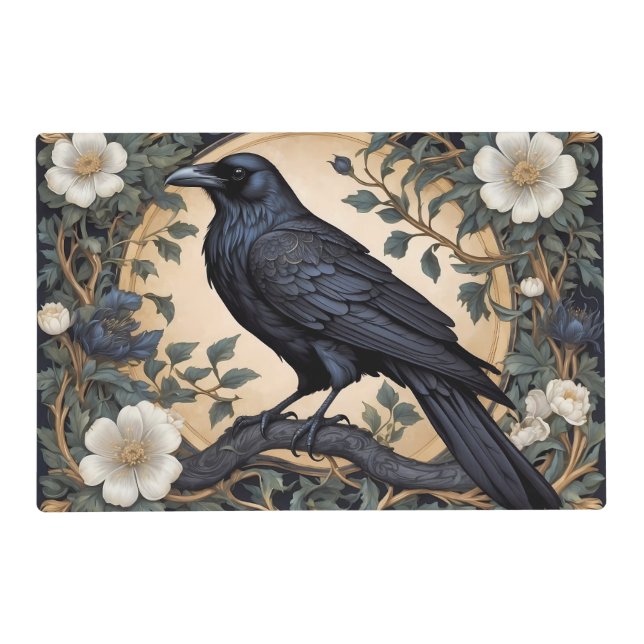 Black Raven William Morris Inspired Placemat (Front)