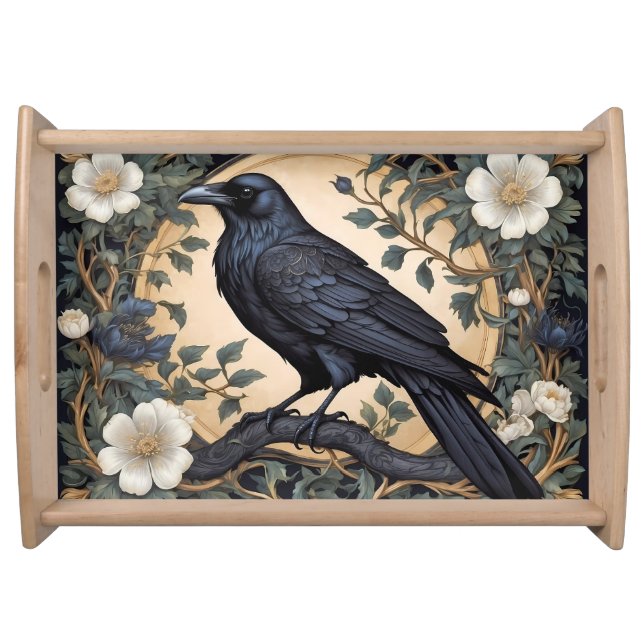 Black Raven William Morris Inspired Serving Tray (Front)