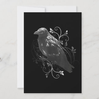 Black Raven With Filigree Leaves Odin Vikings Dark Save The Date