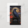 Black Raven with Flowers Gothic Design Business Card