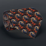 Black Raven with Flowers Gothic Pattern Neck Tie<br><div class="desc">A patterned tie with a black crow. A yellow arch behind.  
Surrounded by red and purple flowers. Cool gothic vibe.</div>