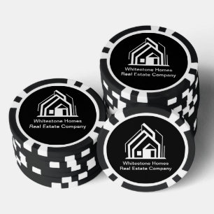 Black Real Estate Company Custom Realtor Poker Chips
