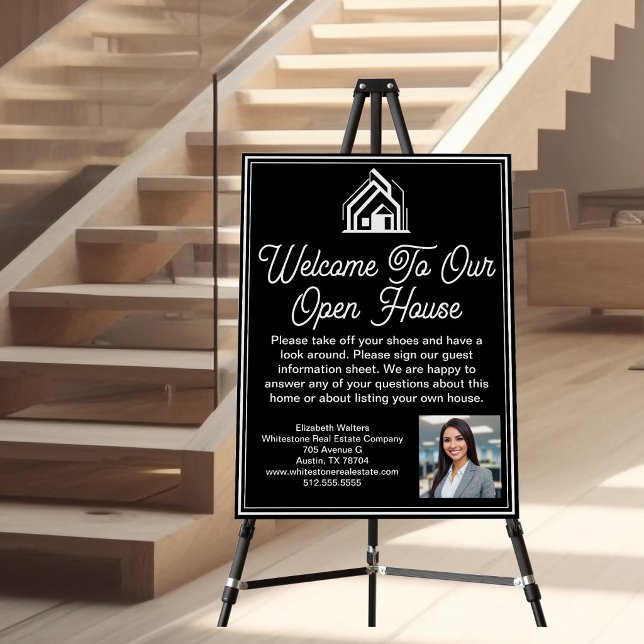 Black Real Estate Company Customized Open House Foam Board (Creator Uploaded)