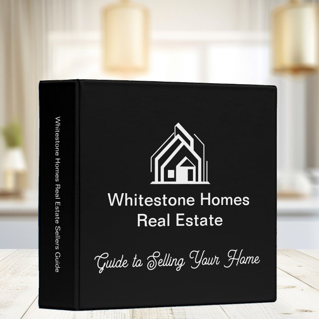 Black Real Estate Company Customized Realty 3 Ring Binder (Creator Uploaded)