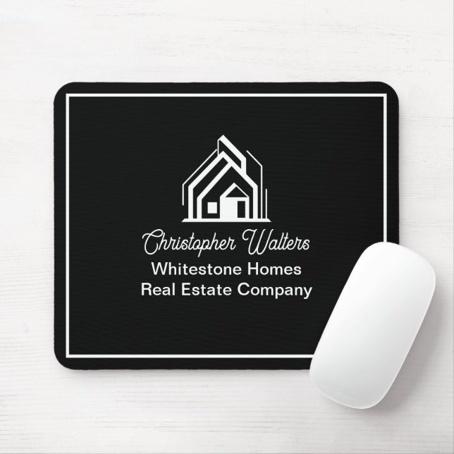 Black Real Estate Company Personalized Realtor Mouse Pad (With Mouse)