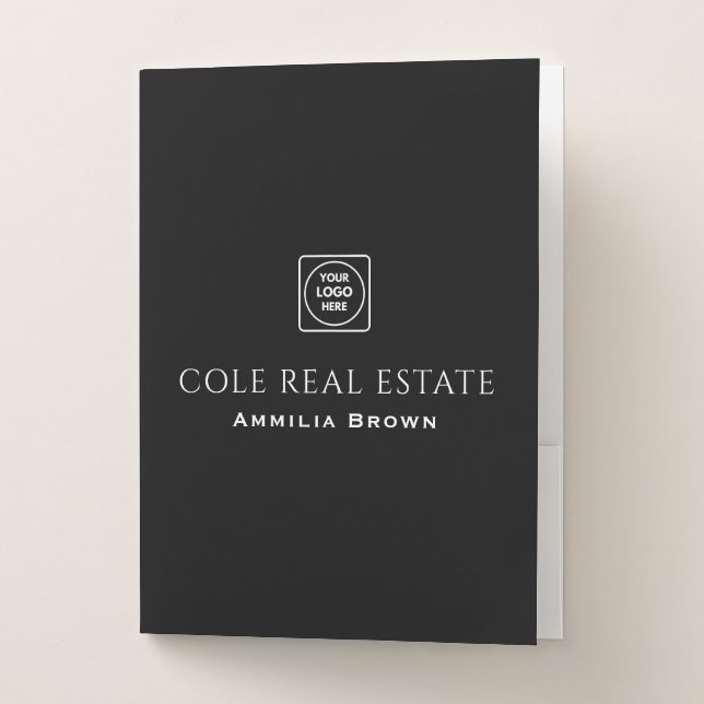 Black Real Estate Folder | Custom Realtor  (Front)