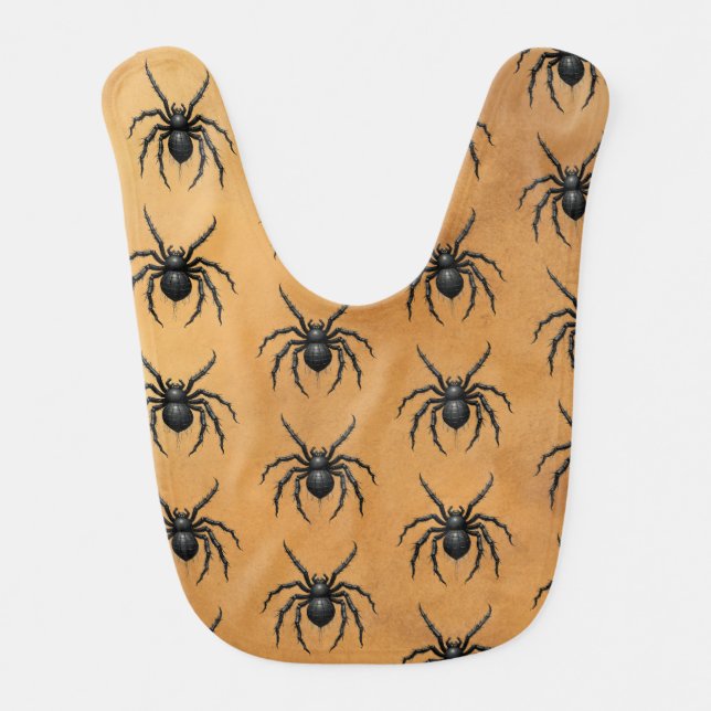 Black Realistic Spider Baby Bib (Front)