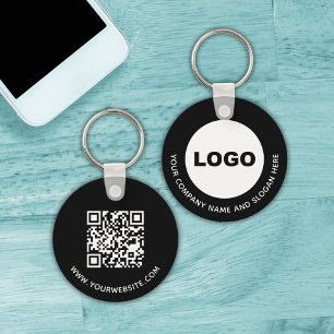Black Realtor Logo QR Code Promotional Keychain