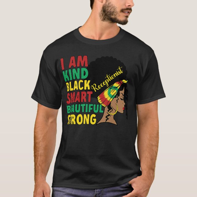 Black Receptionist African American Reception T-Shirt (Front)
