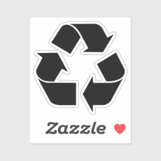Black Recycling Symbol  Sticker