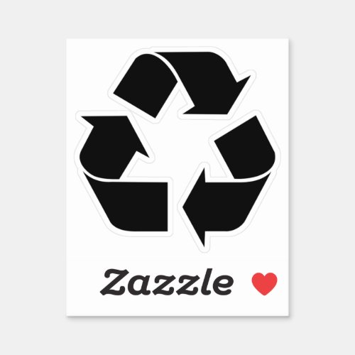 Black Recycling Symbol  Sticker