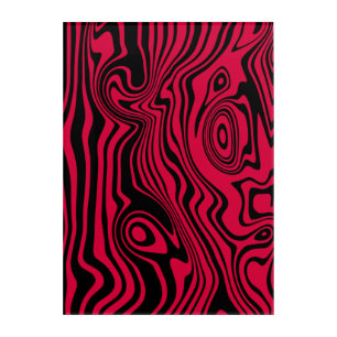 Black Red Abstract Art Acrylic Print Choose Colors