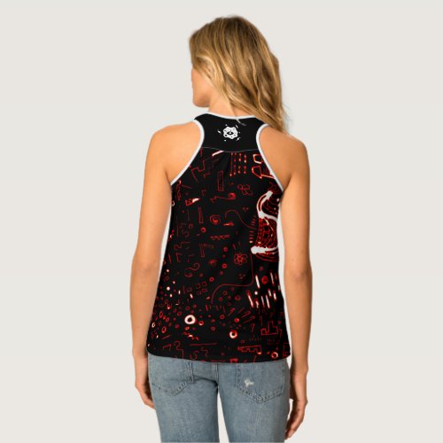 Black Red Abstract Tank Top