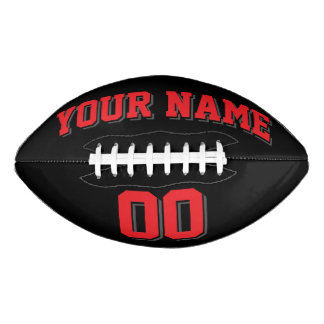 BLACK RED AND CHARCOAL GRAY Custom Football