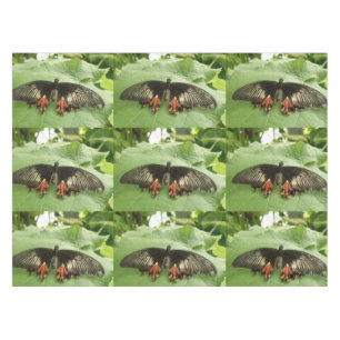Black Red and Gold Butterfly Tablecloth