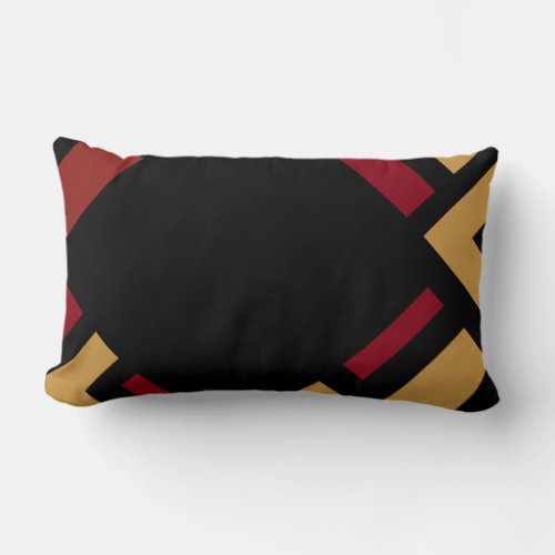 black red and gold lumbar pillow