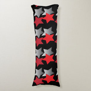 Black, Red and Gray Blanket Body Pillow