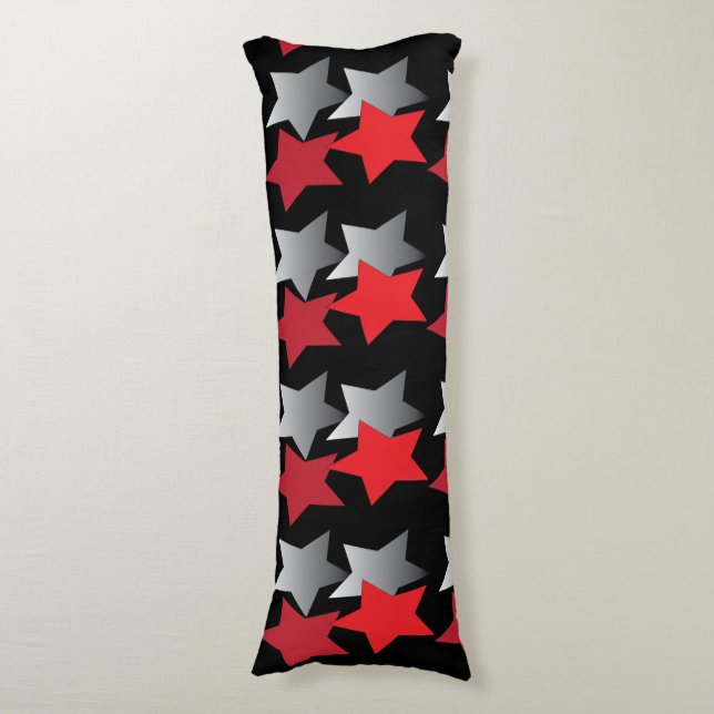 Black, Red and Gray Blanket Body Pillow (Front Vertical)