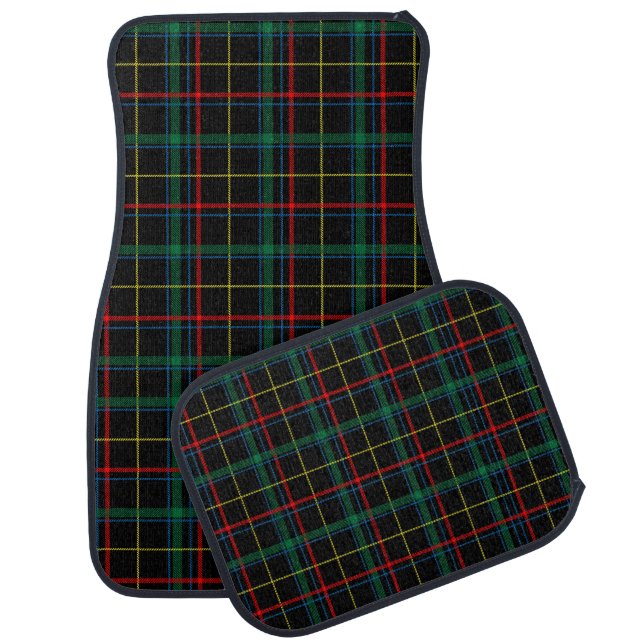 Black, Red, and Green Plaid Car Floor Mat (Set)