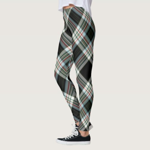 Black Red and Green Plaid Design Leggings