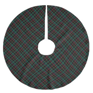 Black, Red and Green Tartan Brushed Polyester Tree Skirt