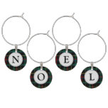 Black, Red and Green Tartan Monogram Wine Charm