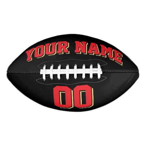 BLACK RED AND OLD GOLD Custom Football