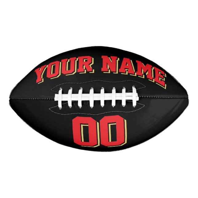 BLACK RED AND OLD GOLD Custom Football (Front)