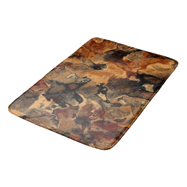 Black, Red and Rust Bath Mat (Angled)
