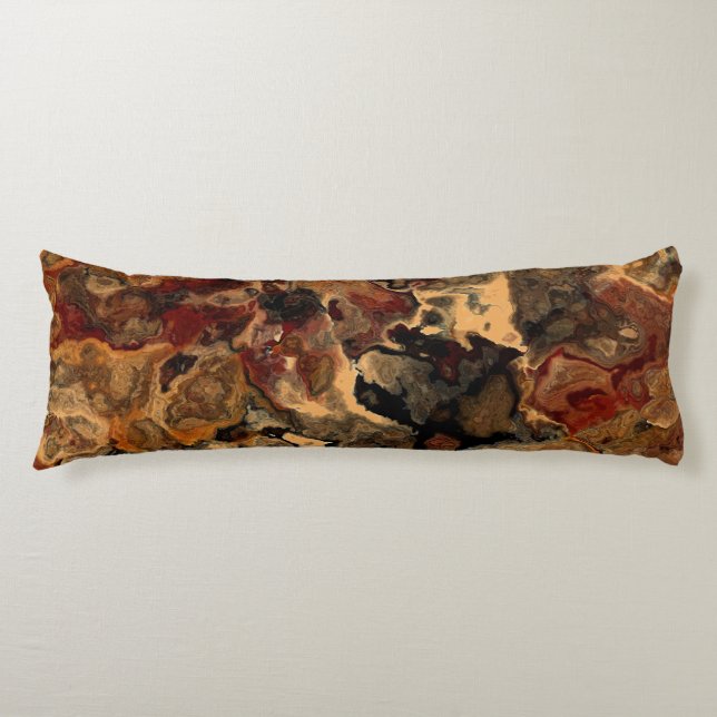 Black, Red and Rust Body Pillow (Front)