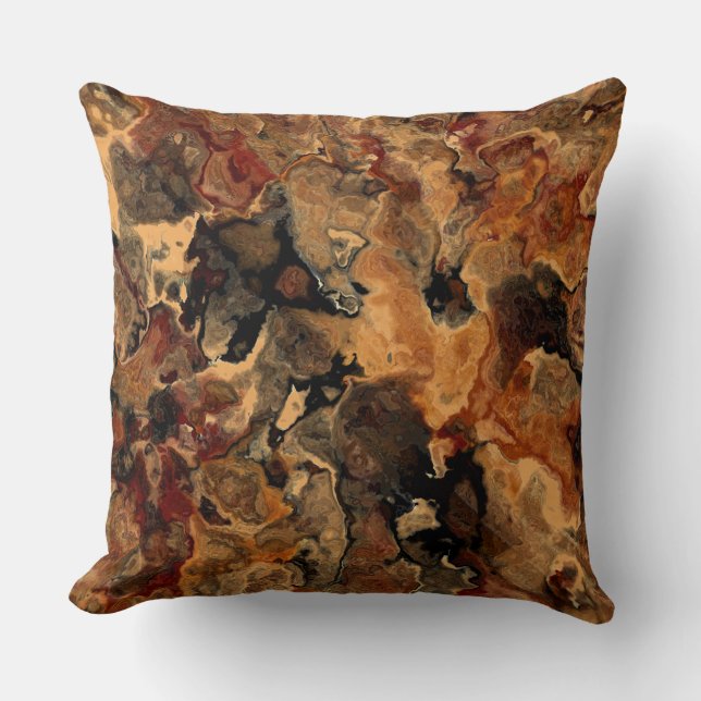 Black, Red and Rust Throw Pillow (Front)