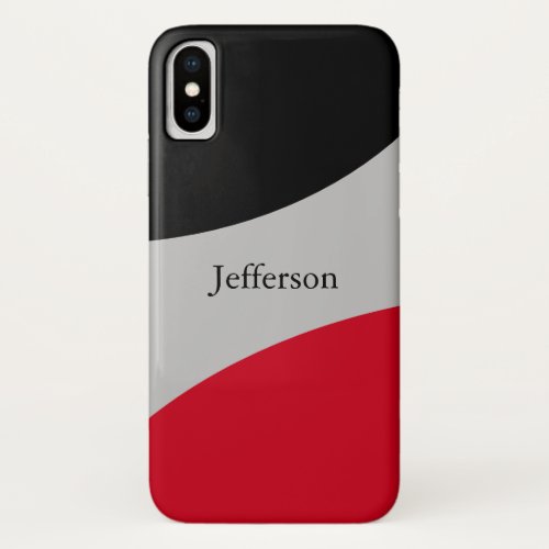 Black Red and Silver Colors iPhone XS Case