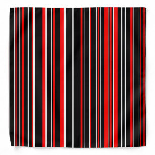 Black, Red, and White Barcode Stripe Bandana