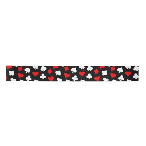 Black Red and White Casino Card Suits Satin Ribbon