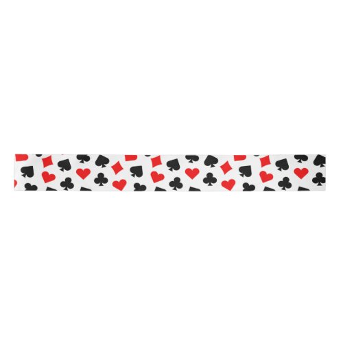 Black Red and White Casino Card Suits Satin Ribbon