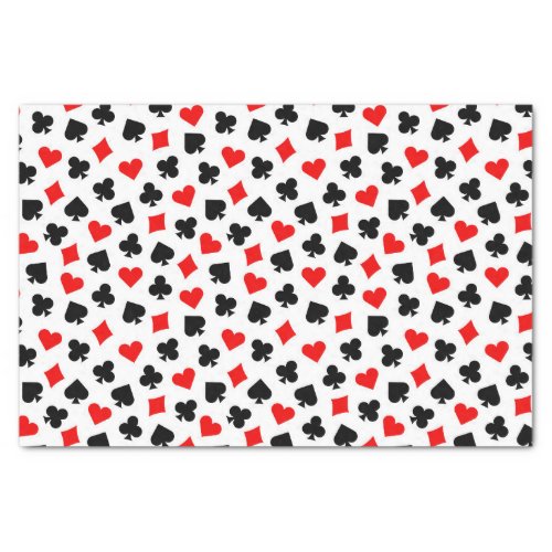 Black Red and White Casino Card Suits Tissue Paper