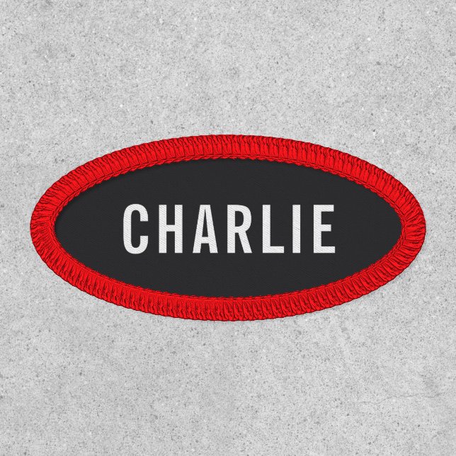 Black red and white custom name patches (Front)