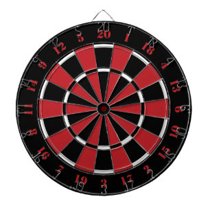 Black Red and White Dart Board